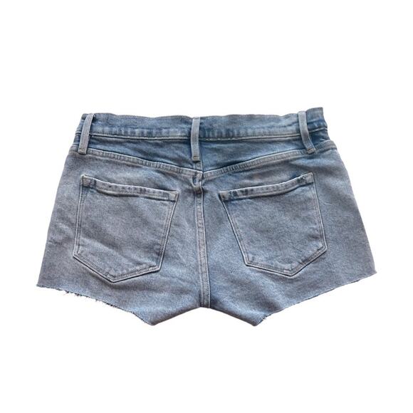 Frame Le Cutoff Frayed Hem Denim Shorts In Kerwin Blue Women Size 28 - Picture 3 of 7